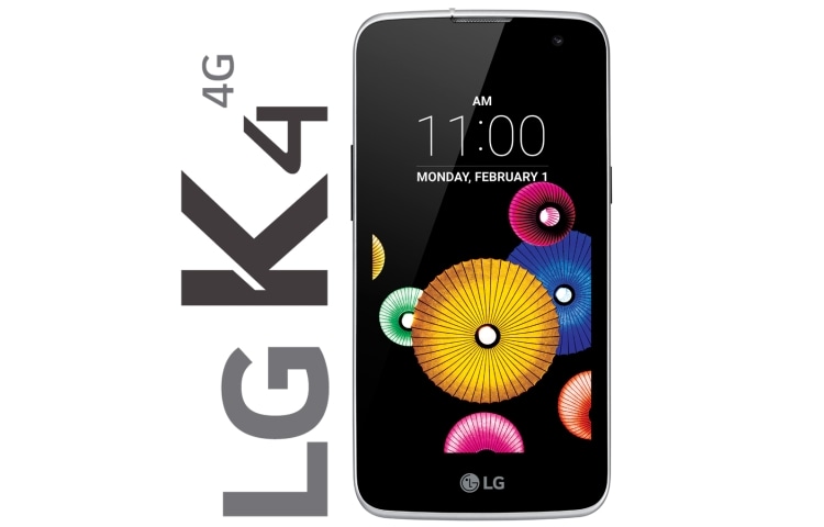 Vista frontal de K4  |   Pantalla 4,5&#34; FWVGA LGK120E