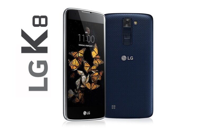 Vista frontal de K8   |   Pantalla 5,0&#34; HD LGK350H