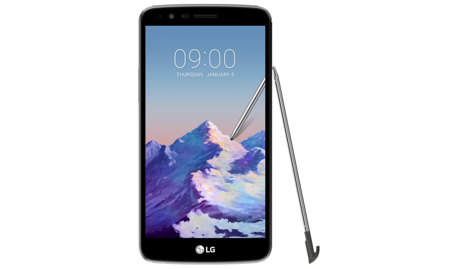 Vista frontal de Stylus 3 | Pantalla HD de 5,7” y Stylus Pen LGM400F