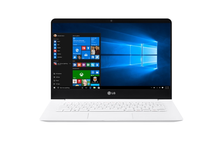 Vista frontal de WINDOWS 10 HOME, LG Gram PC: Pantalla de 14&#34; de menos peso, Full HD, Pantalla IPS, 14Z950 14Z950