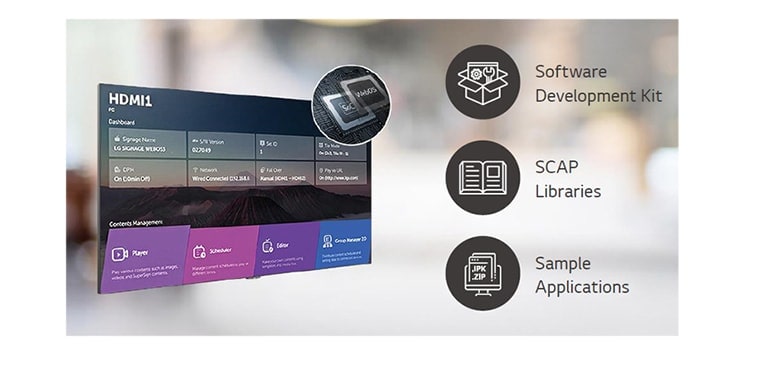 Las personas participan en una reunión mientras ven la pantalla y escuchan el sonido con el LAEC y su altavoz incorporado, instalado en la sala de reuniones.