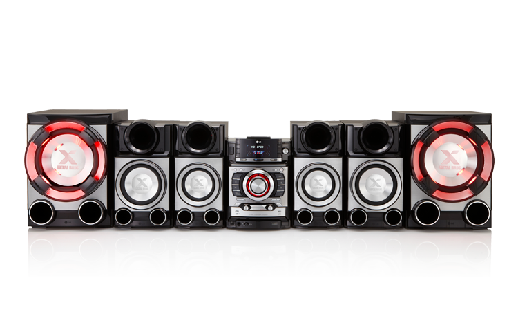 LG Nuevo Mini Componente LG con 1800w de Potencia Real (RMS) - Doble Puerto USB - Latin Beat Box - Ipod Docking - Sub Woofers de 12" y Parlantes X- Metal Bass., CM9520