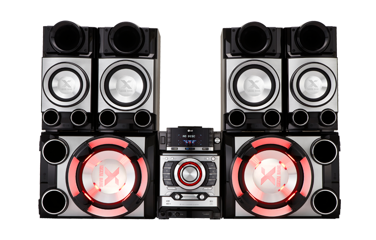 LG Nuevo Mini Componente LG con 1800w de Potencia Real (RMS) - Doble Puerto USB - Latin Beat Box - Ipod Docking - Sub Woofers de 12" y Parlantes X- Metal Bass., CM9520
