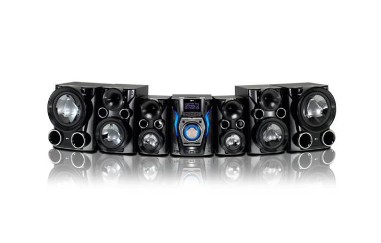 LG Nuevo Mini Componente LG con 1380w de Potencia Real (RMS) - Doble Puerto USB - Latin Beat Box - Ipod Docking y Parlantes X- Metal Bass., MCV1306
