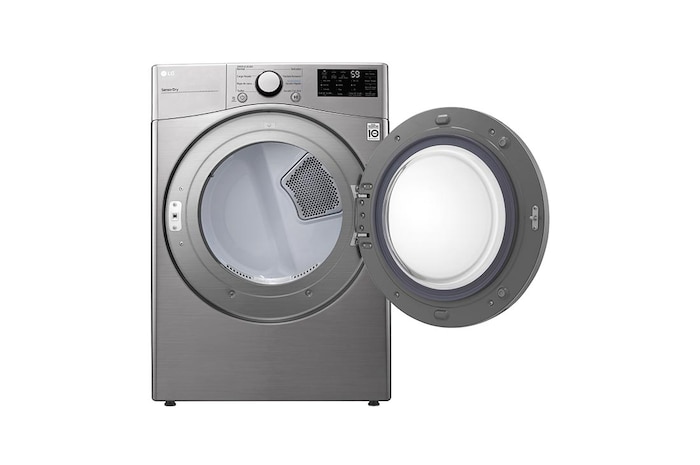Secadora LG  DF20VV2W vista frontal puerta abierta