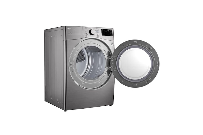 Secadora LG  DF20VV2W vista frontal izquierda puerta abierta