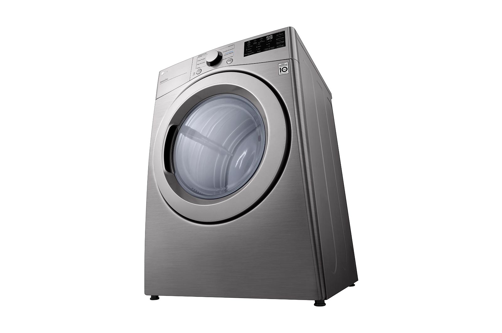 Secadora LG  DF20VV2W vista frontal derecha desde abajo