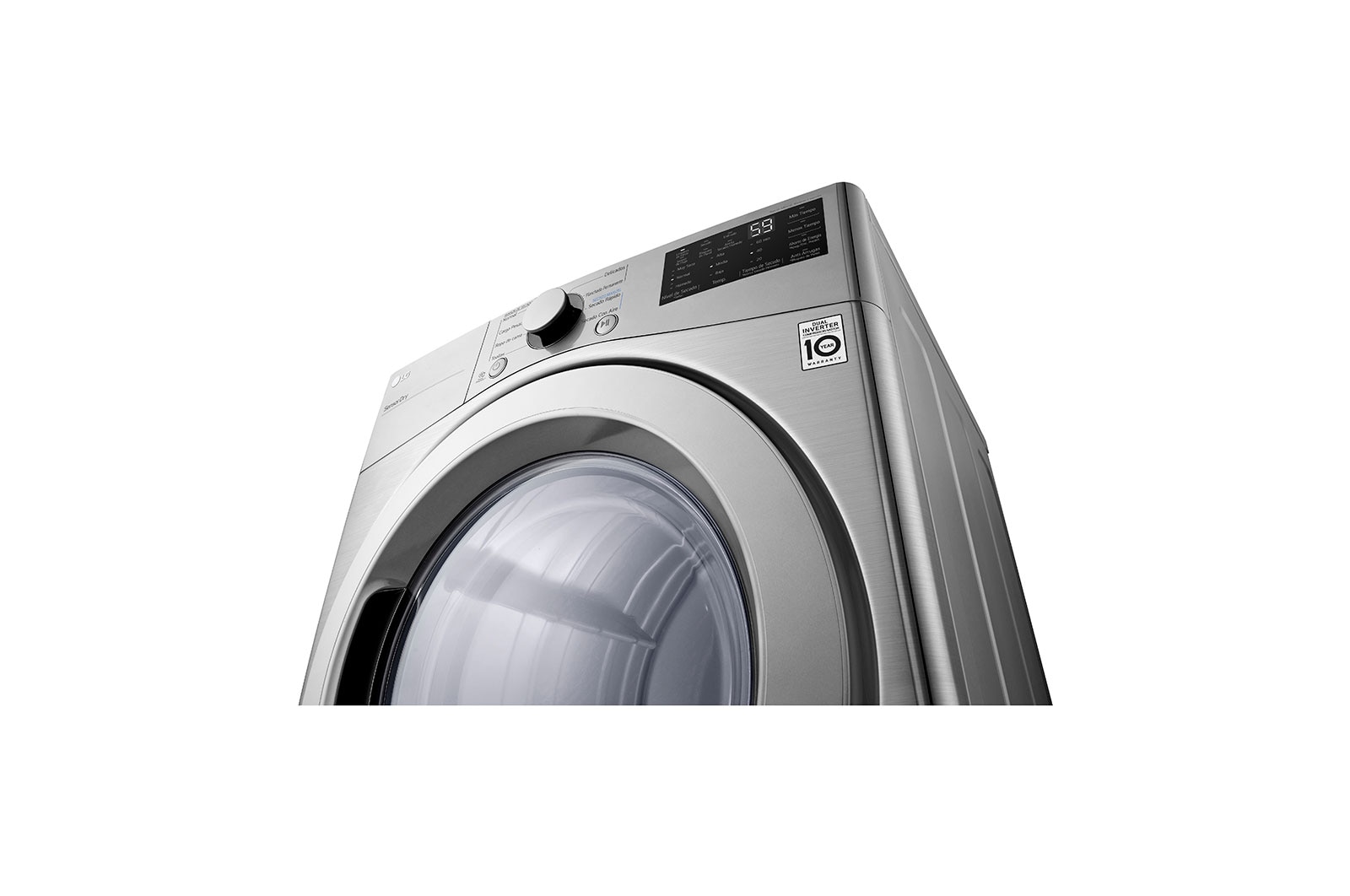 Secadora LG  DF20VV2W vista frontal derecha acercamiento