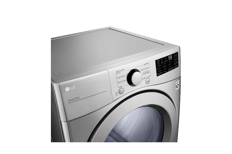 Secadora LG  DF20VV2W vista derecha frontal panel de control 