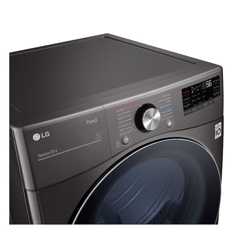 LG Secadora LG Carga Frontal 22Kg Negro TurboSteam™ ThinQ™, DF22BV2SR