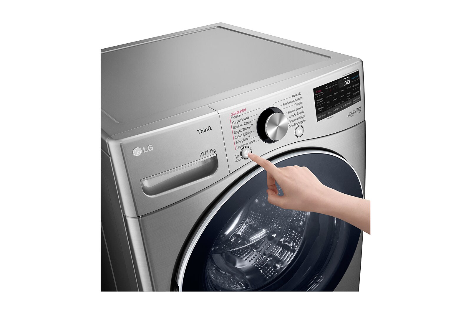 LG TWINWash™ Lava-Secadora Carga Frontal AI DD™ (Inteligencia Artificial), ThinQ, Capacidad Total 25,5kg/56lbs, Tipo Acero Inox , TWD22VS6BR