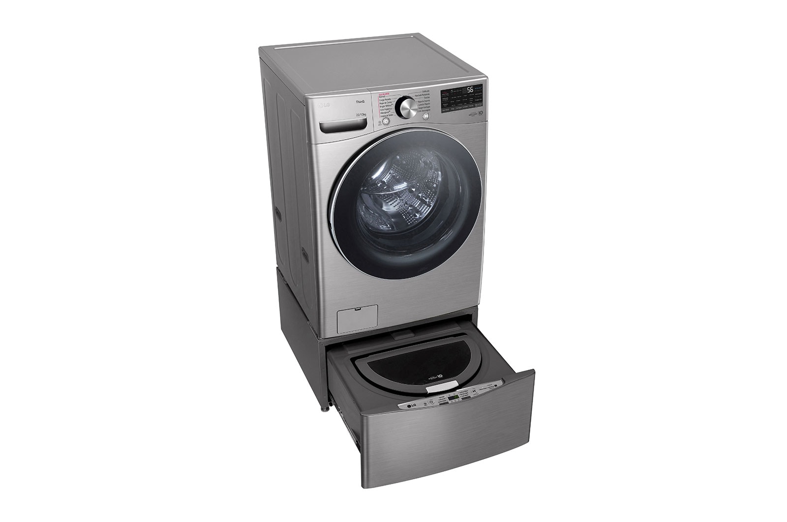 LG TWINWash™ Lava-Secadora Carga Frontal AI DD™ (Inteligencia Artificial), ThinQ, Capacidad Total 25,5kg/56lbs, Tipo Acero Inox , TWD22VS6BR