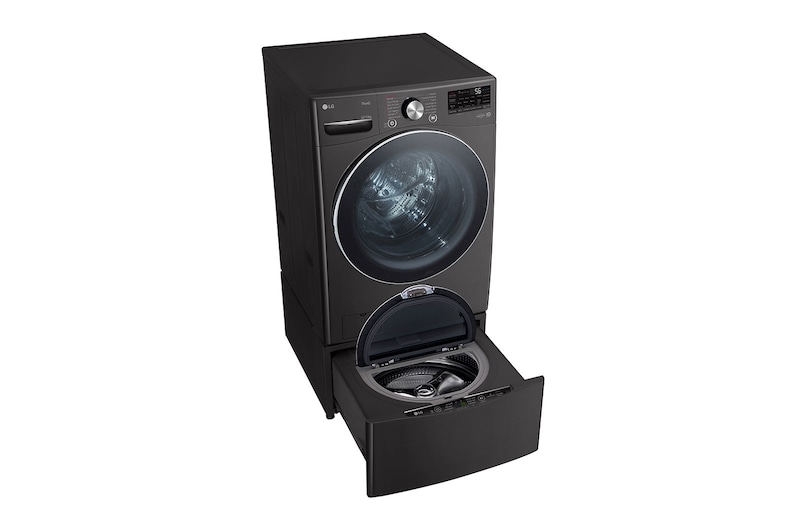LG TWINWash™ Lavadora Capacidad Total 25,5kg/56lbs, ThinQ, AI DD™ (Inteligencia Artificial) , Black Steel “Negro Acabado Tipo Acero Inox” , TWO22BV2SR