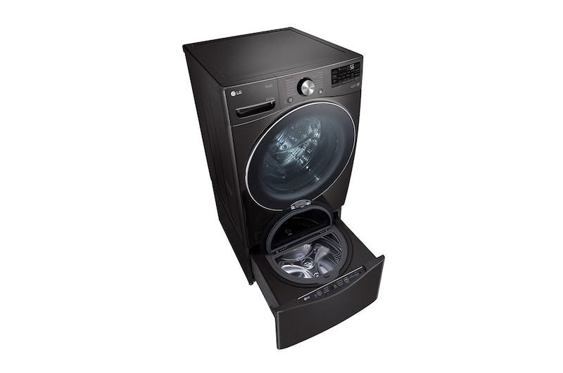 LG TWINWash™ Lavadora Capacidad Total 25,5kg/56lbs, ThinQ, AI DD™ (Inteligencia Artificial) , Black Steel “Negro Acabado Tipo Acero Inox” , TWO22BV2SR