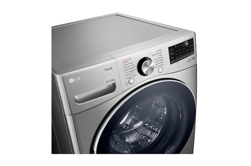 LG Set TWINWash™ Lavadora Capacidad Total 25,5kg/56lbs, ThinQ, AI DD™ (Inteligencia Artificial), VCM Tipo Acero Inox, TWO22VV2SR