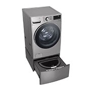 LG Set TWINWash™ Lavadora Capacidad Total 25,5kg/56lbs, ThinQ, AI DD™ (Inteligencia Artificial), VCM Tipo Acero Inox, TWO22VV2SR