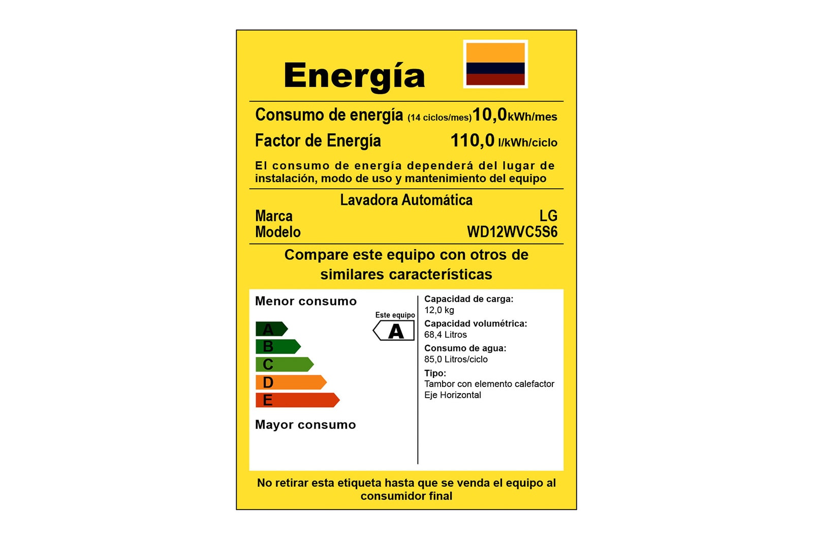 LG Lava-Secadora Carga Frontal (12kg/26lbs) con Tecnología AI DD™ & TurboWash™  Color Silver, WD12WVC5S6