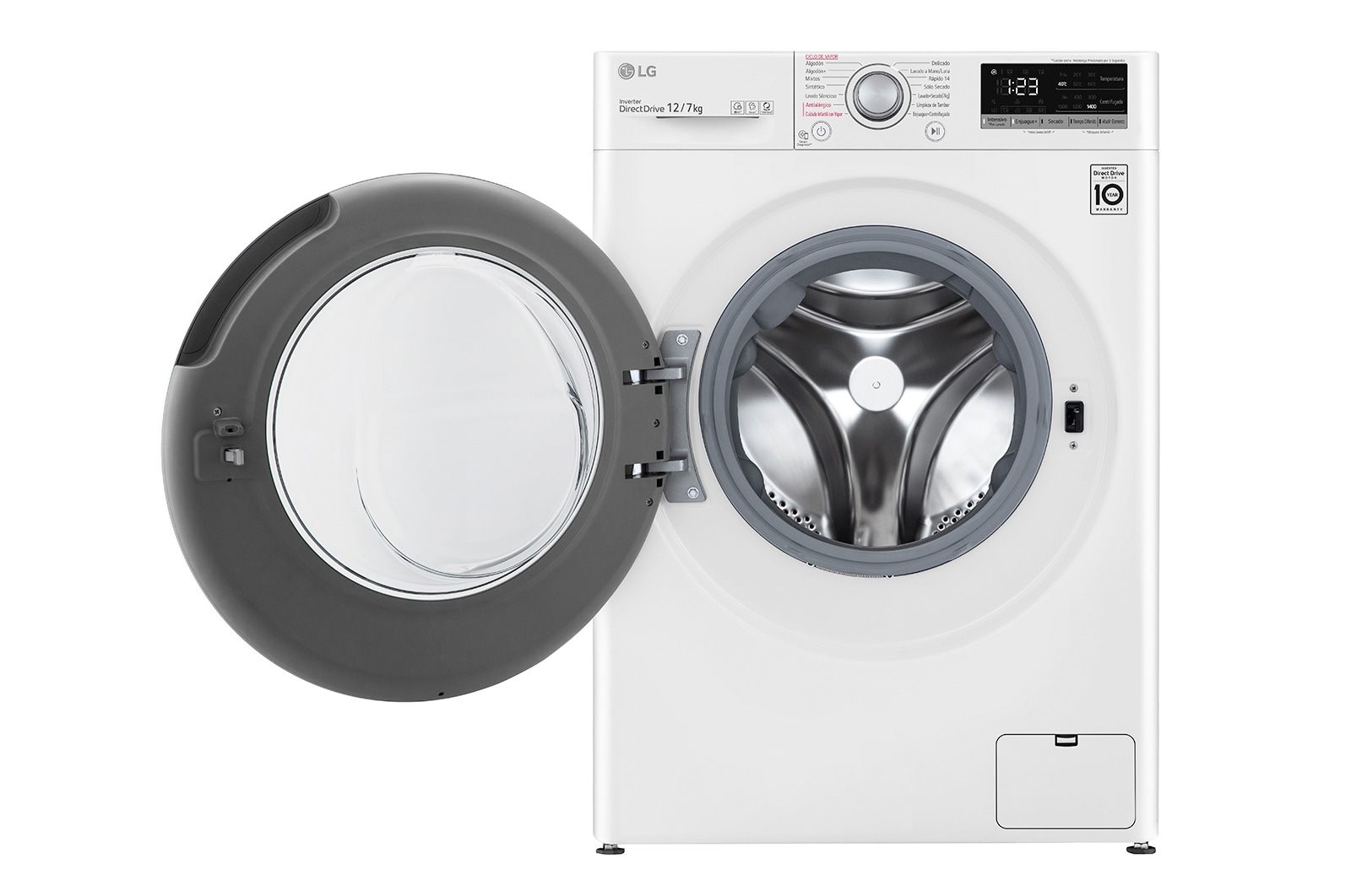 LG Lava-Secadora Carga Frontal (12kg/26lbs) con Tecnología AI DD™ & TurboWash™  Color Silver, WD12WVC5S6