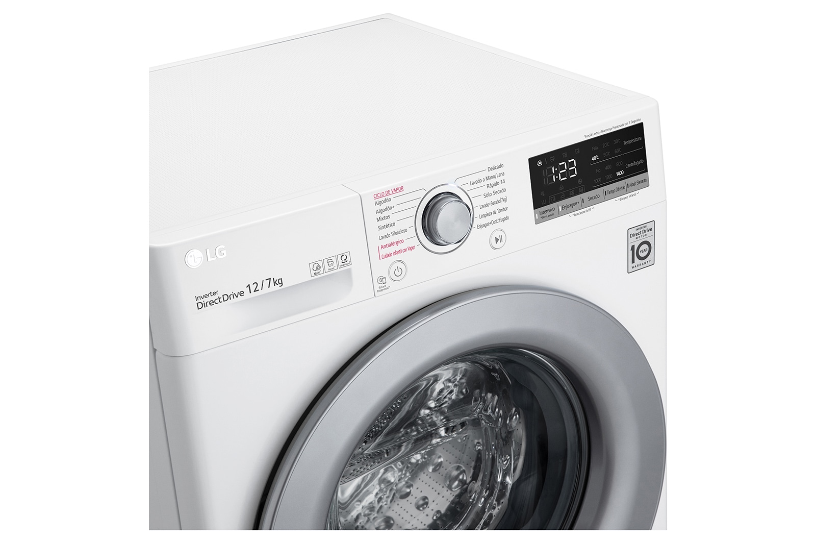 LG Lava-Secadora Carga Frontal (12kg/26lbs) con Tecnología AI DD™ & TurboWash™  Color Silver, WD12WVC5S6