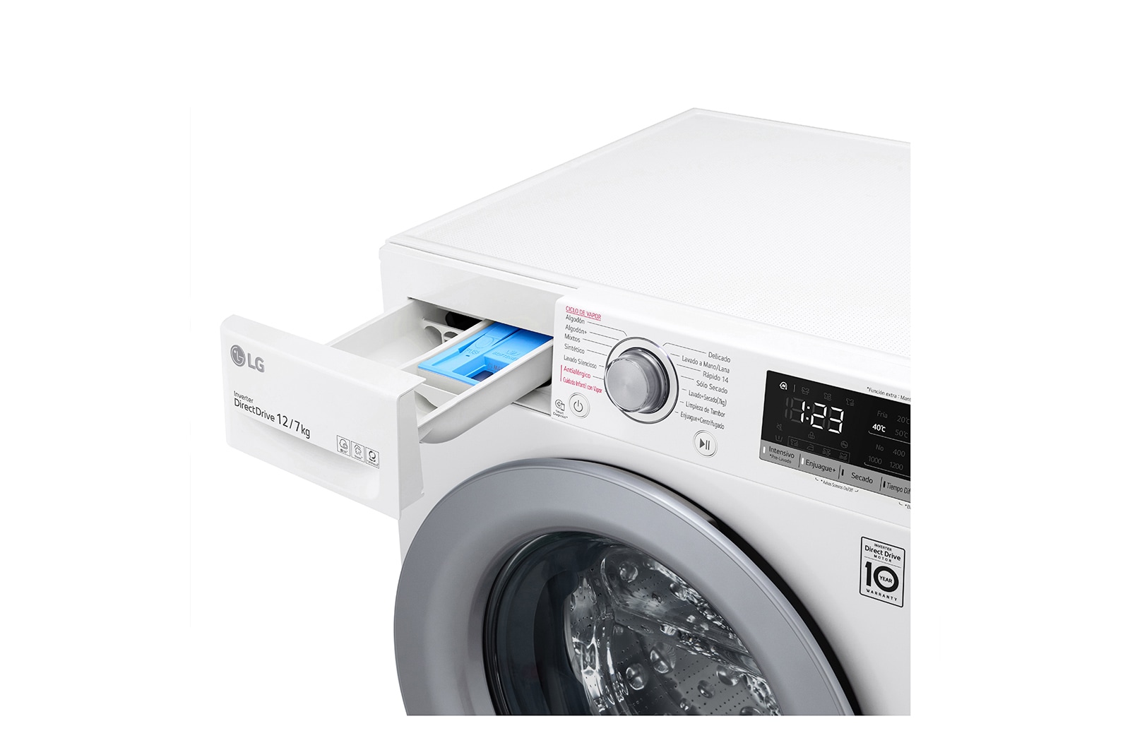 LG Lava-Secadora Carga Frontal (12kg/26lbs) con Tecnología AI DD™ & TurboWash™  Color Silver, WD12WVC5S6