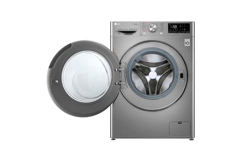 Lava-secadora LG con puerta abierta vista frontal WD14VVC4S6