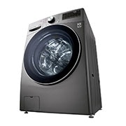 Lavadora LG WD16EG2S6 vista frontal inferior derecha.