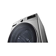 Vista frontal desde abajo de lavadora LG WD20VV2S6R.