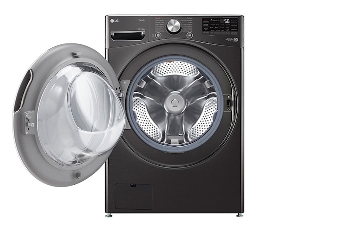 Vista frontal con tapa abierta Lavadora Carga Frontal LG WD22BV2S6BR