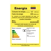 Etiqueta de consumo energético de lavadora LG