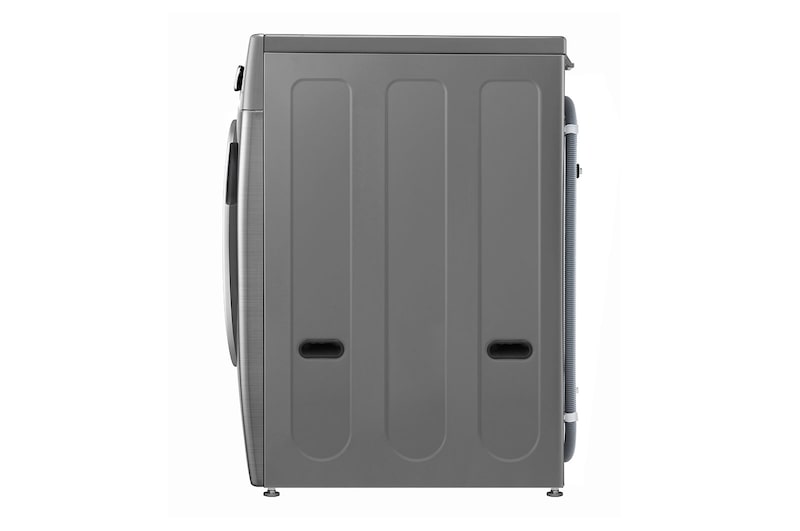Lavadora LG WD22VV2S6BR vista lateral completa.