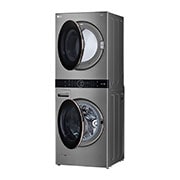 LG WashTower Lavadora (22kg/48lbs) & Secadora (22kg/48lbs) , ThinQ,con Inteligencia Artificial AI DD, Control Central, Color Silver tipo Acero Inox, WK22VS6P