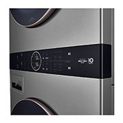 LG WashTower Lavadora (22kg/48lbs) & Secadora (22kg/48lbs) , ThinQ,con Inteligencia Artificial AI DD, Control Central, Color Silver tipo Acero Inox, WK22VS6P