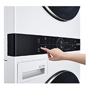 LG WashTower Lavadora (22kg/48lbs) & Secadora (22kg/48lbs) con Inteligencia Artificial AI DD, Control Central, Color Blanco, WK22WS6