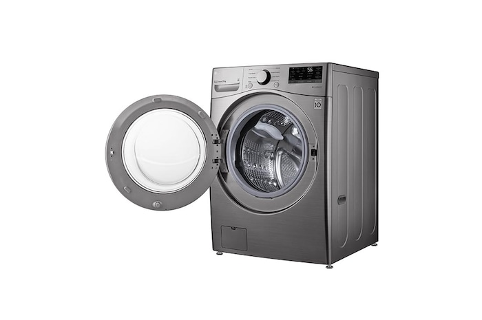 Lavadora LG wm20vv26w, vista derecha puerta abierta.