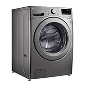 Lavadora LG wm20vv26w, vista frontal izquierda.