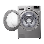 Lavadora LG wm20vv26w, vista frontal puerta abierta.