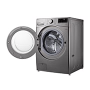 Lavadora LG wm20vv26w, vista derecha puerta abierta.
