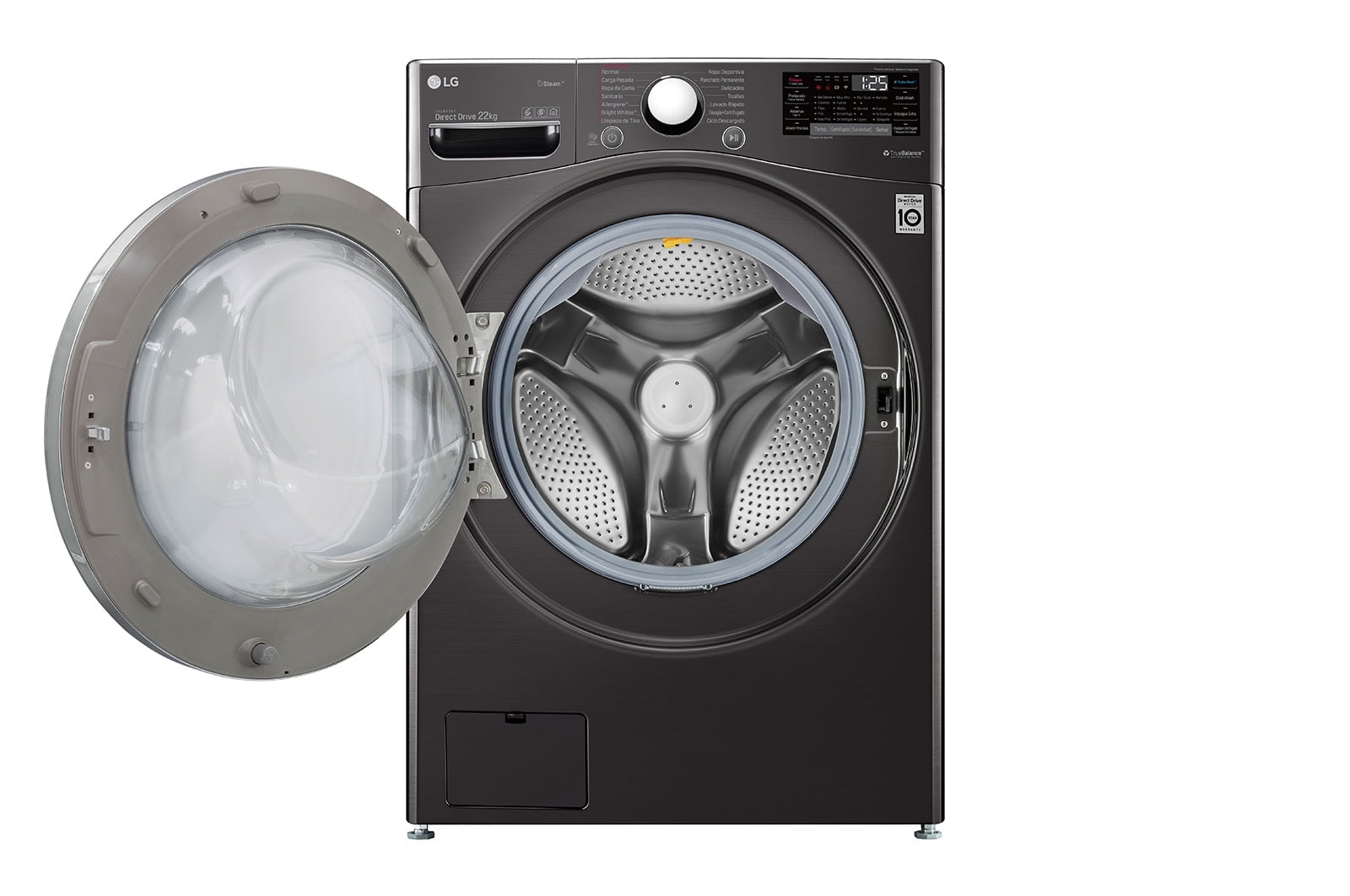 LG Lavadora Carga Frontal 22kg/48lbs  Victor 2Black Steel, WM22BV2S6BR