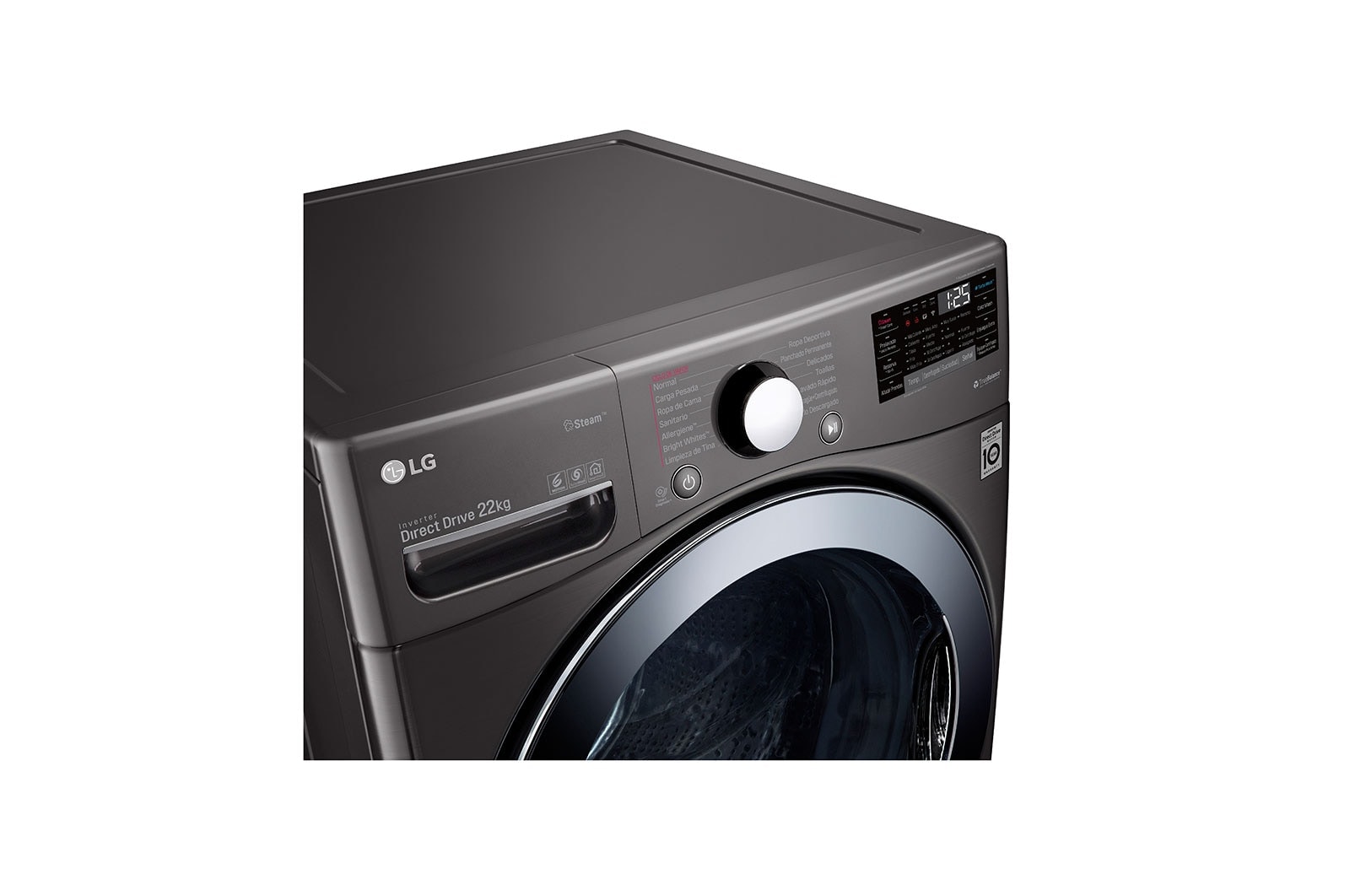 LG Lavadora Carga Frontal 22kg/48lbs  Victor 2Black Steel, WM22BV2S6BR