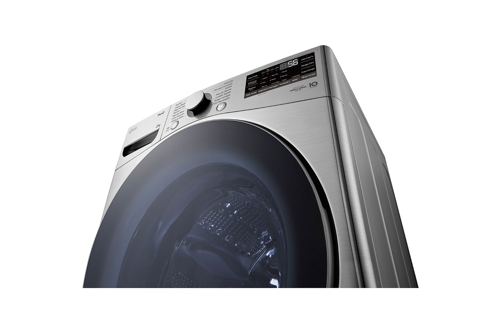 LG Lavadora Carga Frontal - 22kg/48lbs - 6 Motion - Color plata-WM22VV26R, WM22VV26R
