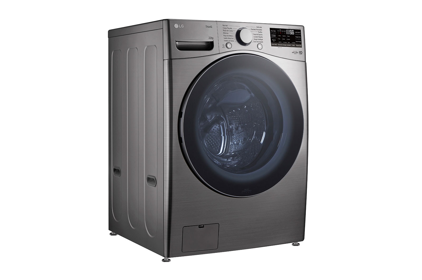 LG Lavadora Carga Frontal - 22kg/48lbs - 6 Motion - Color plata-WM22VV26R, WM22VV26R