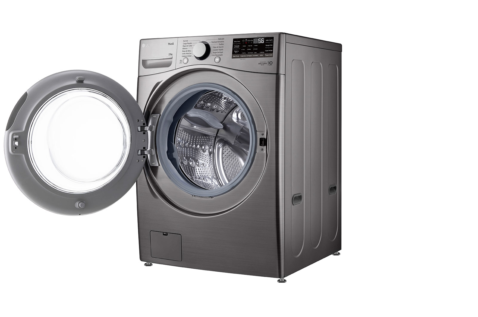 LG Lavadora Carga Frontal - 22kg/48lbs - 6 Motion - Color plata-WM22VV26R, WM22VV26R