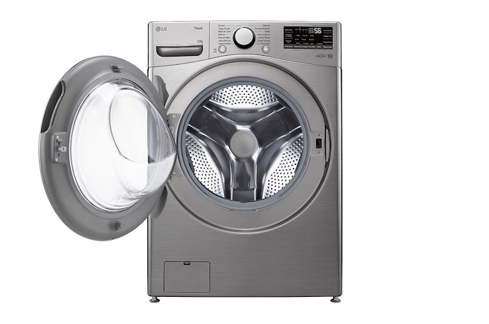 Vista frontal de Lavadora Carga Frontal - 22kg/48lbs - 6 Motion - Color plata-WM22VV26R