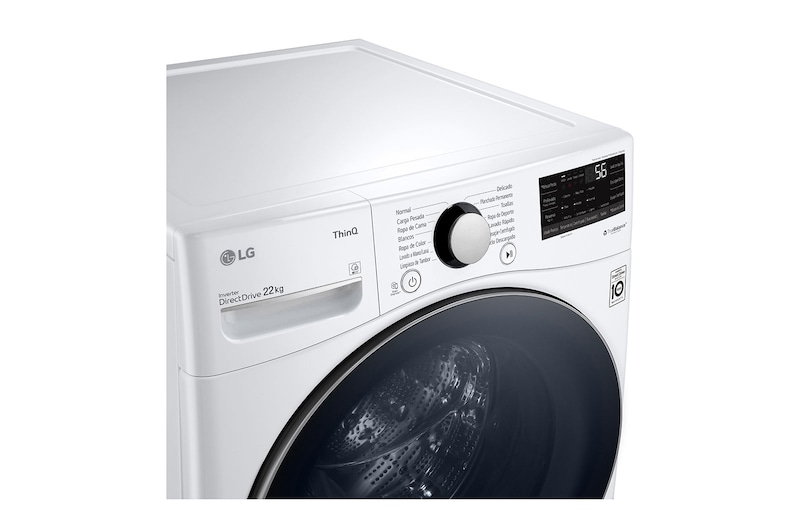 LG Lavadora Carga Frontal, 48lbs/22kg, 6MotionDD, ThinQ, Color Blanco, WM22WV26SR