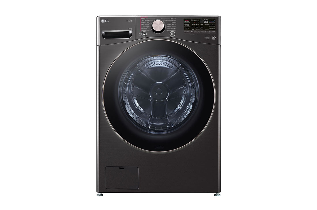 LG Lavadora Carga Frontal - 25kg/55lbs - AIDD - Negro - WM25BV2S6BR, WM25BV2S6BR