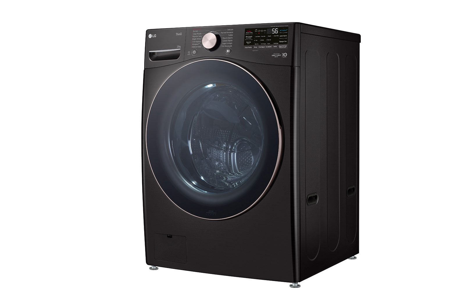 LG Lavadora Carga Frontal - 25kg/55lbs - AIDD - Negro - WM25BV2S6BR, WM25BV2S6BR