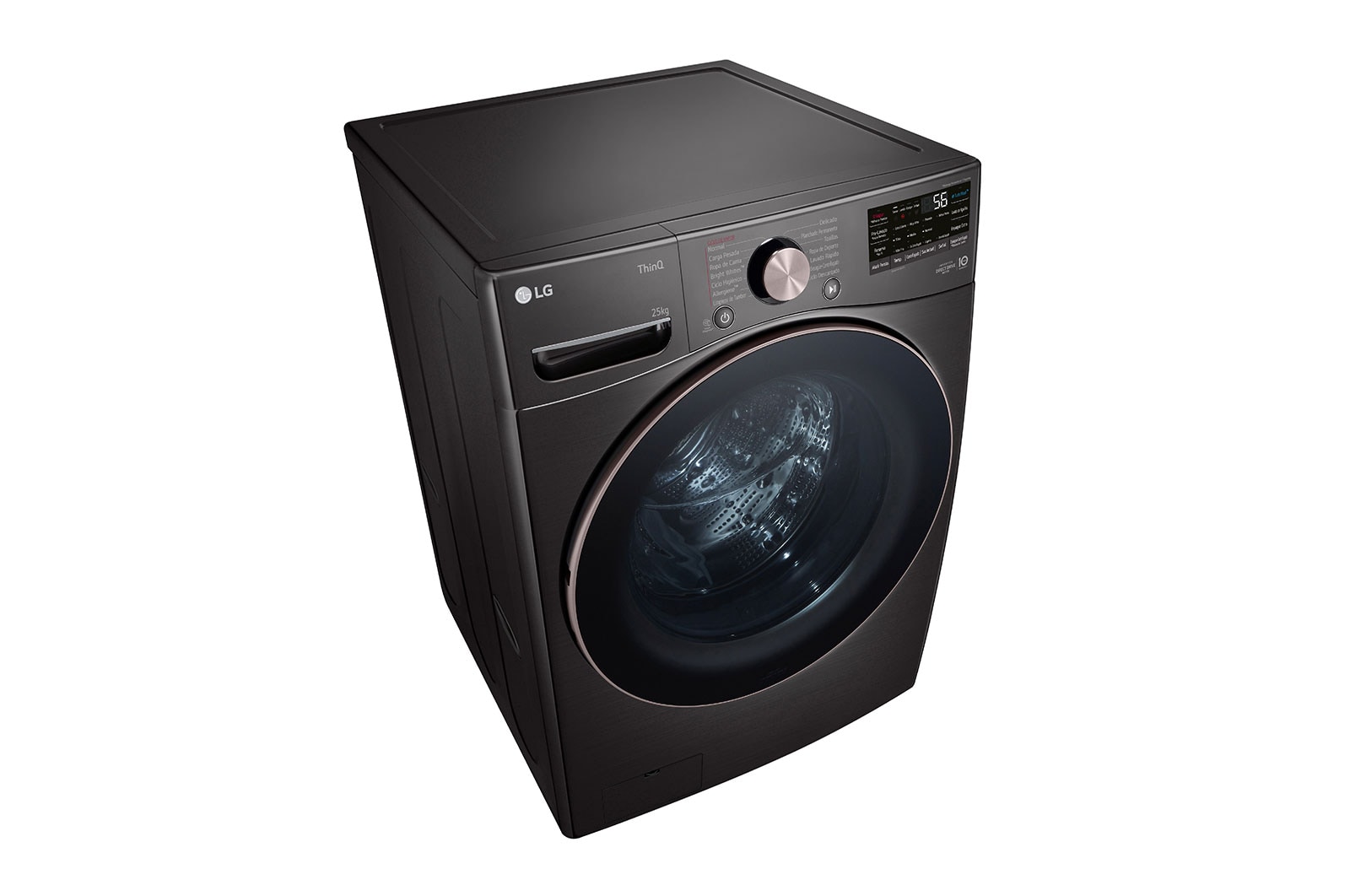 LG Lavadora Carga Frontal - 25kg/55lbs - AIDD - Negro - WM25BV2S6BR, WM25BV2S6BR