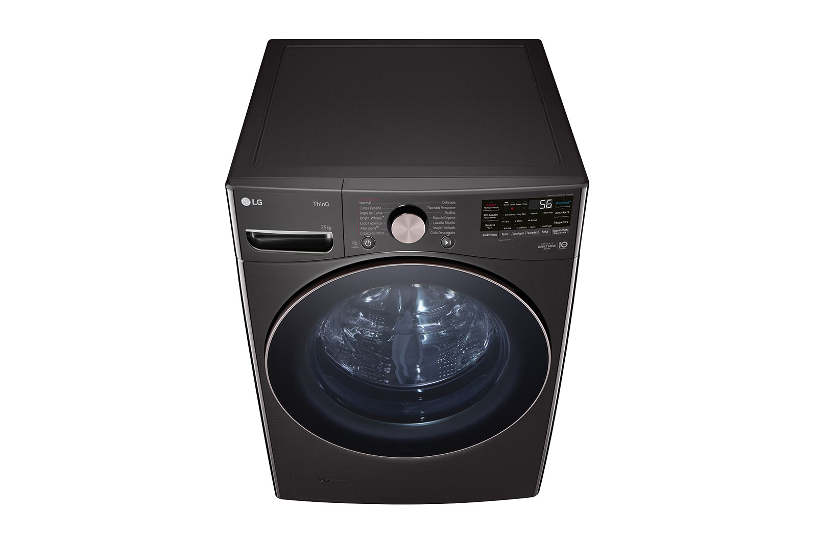LG Lavadora Carga Frontal - 25kg/55lbs - AIDD - Negro - WM25BV2S6BR, WM25BV2S6BR