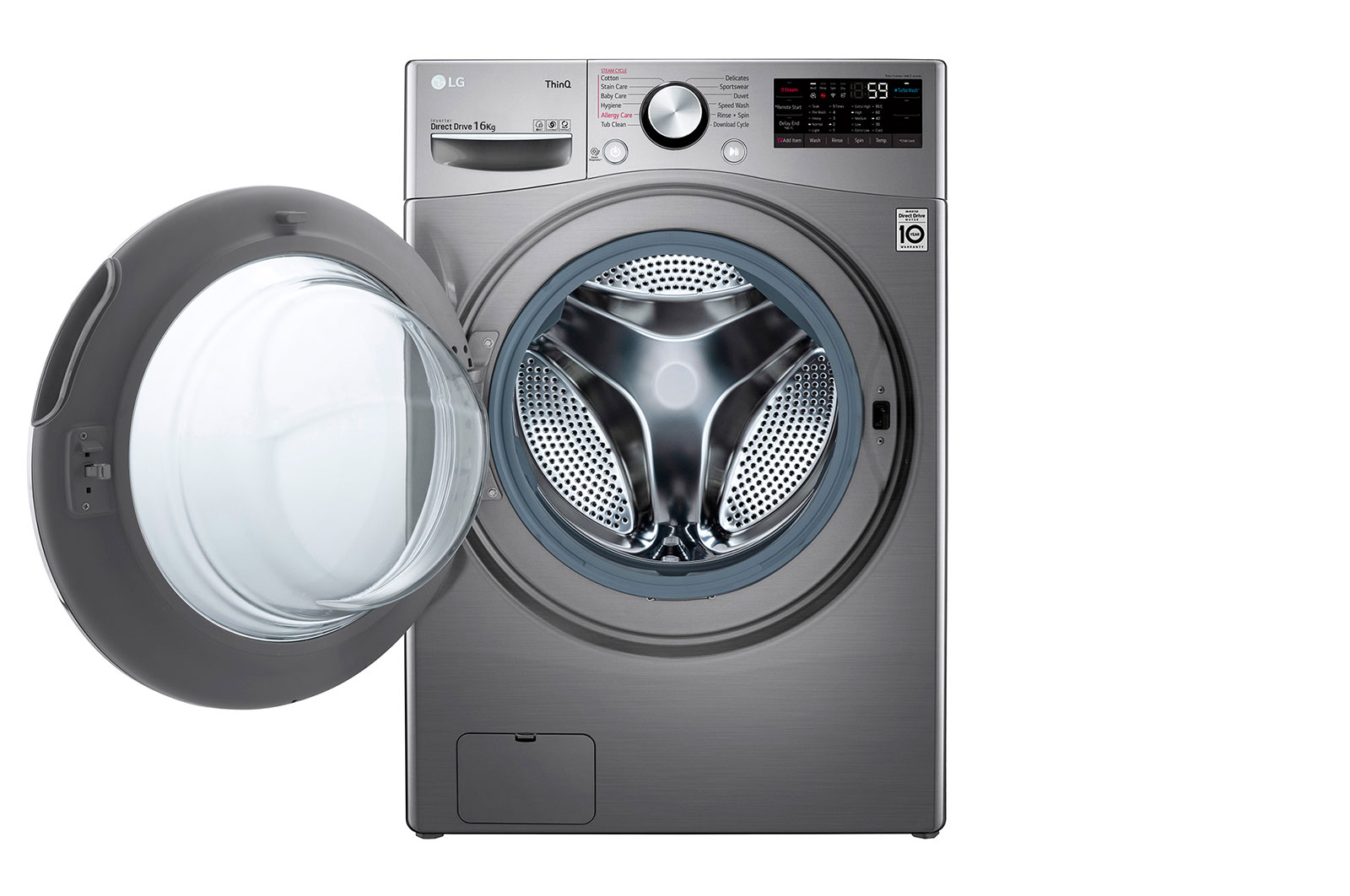 LG Lavadora Carga Frontal (16kg/35lbs) con Tecnología AI DD™ & TurboWash™ Color Silver, WO16EG2S6