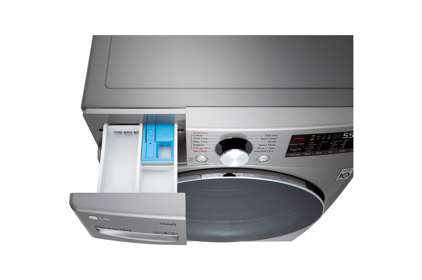 LG Lavadora Carga Frontal (16kg/35lbs) con Tecnología AI DD™ & TurboWash™ Color Silver, WO16EG2S6